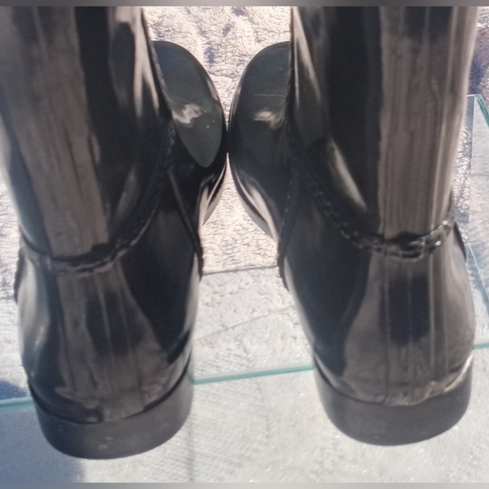 Michael Kors Tall Rubber Black Knee High Boots Size 6 - Picture 5 of 12